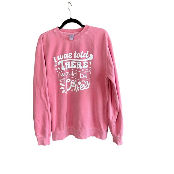 Independent Trading Co. Pink Coffee Lovers Sweatshirt Size Medium - Picture 1 of 7